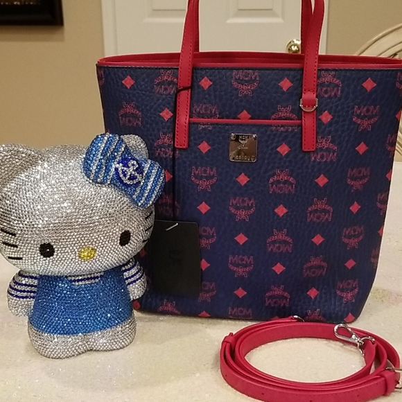 MCM Handbags - MCM Limited Edition Navy Blue Small Shopper